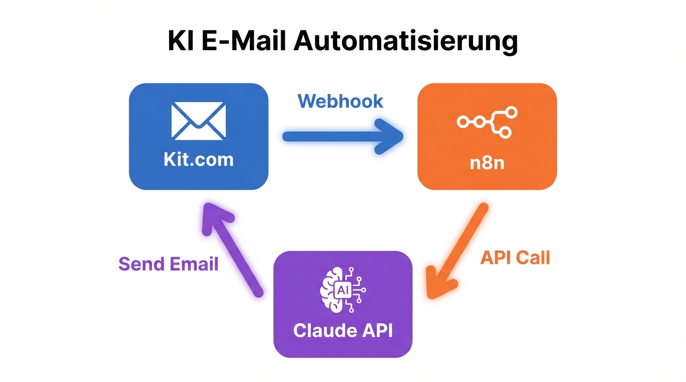 KI E-Mail Automatisierung — Kit.com, n8n und Claude API Architektur